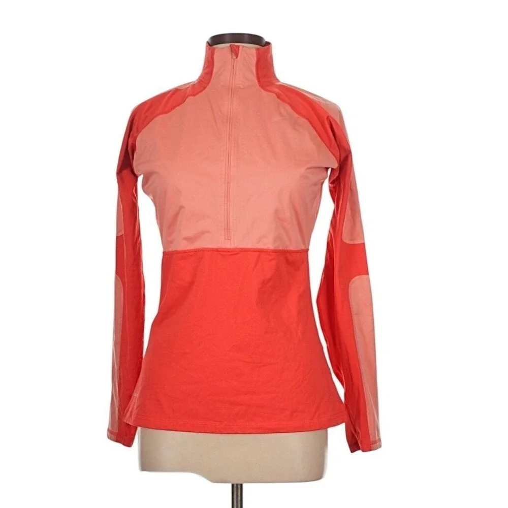 Nike Pro‎ Dri-FIT Womens Red Coral Half Zip Pullover Running Top Large